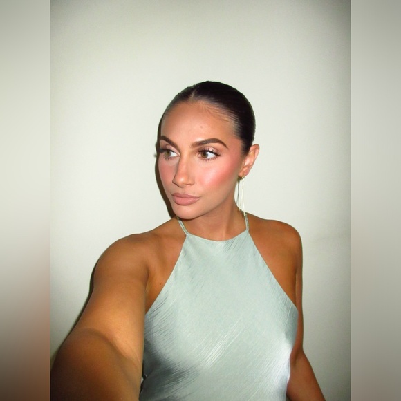 Halter top dress with thin straps and beaded appliqués - Picture 7 of 7